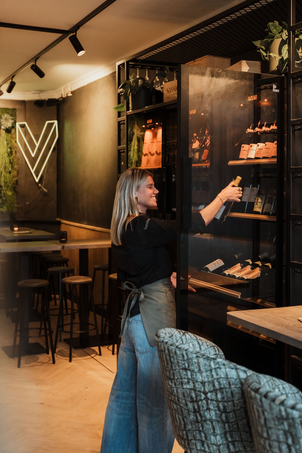 Wijnbar met klimaatkast